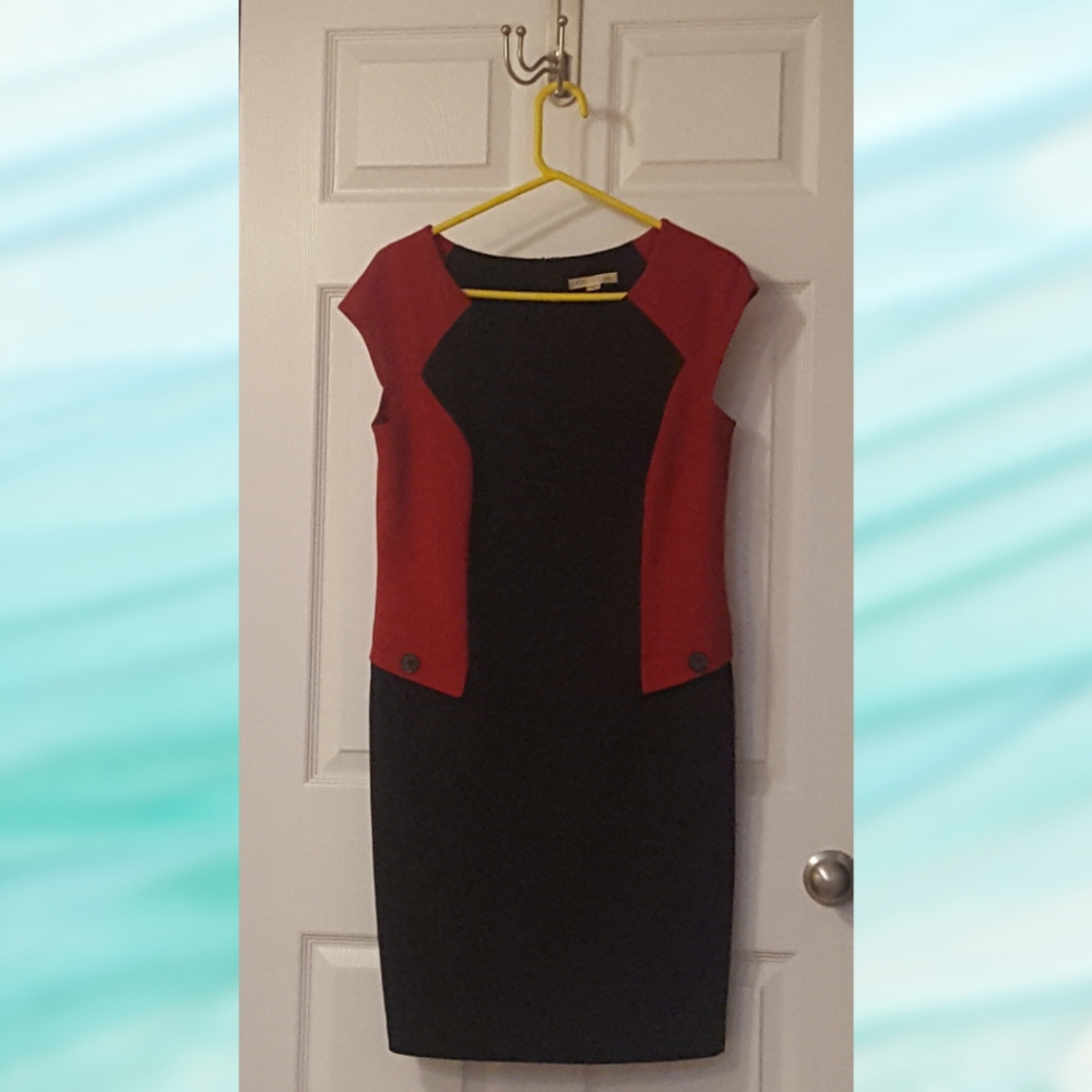 *Host Pick*Cleo Petite Midi Cap Sleeve Red & Black Dress
